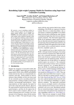 Retrofitting Light-weight Language Models for Emotions using Supervised
  Contrastive Learning