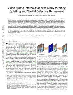 Video Frame Interpolation with Many-to-many Splatting and Spatial
  Selective Refinement