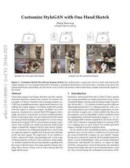 Customize StyleGAN with One Hand Sketch