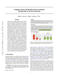 Language Agents with Reinforcement Learning for Strategic Play in the Werewolf Game