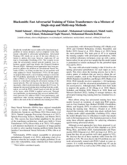 Blacksmith: Fast Adversarial Training of Vision Transformers via a
  Mixture of Single-step and Multi-step Methods