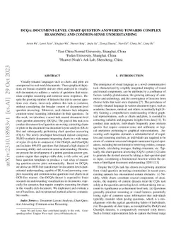 DCQA: Document-Level Chart Question Answering towards Complex Reasoning
  and Common-Sense Understanding