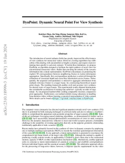 DynPoint: Dynamic Neural Point For View Synthesis