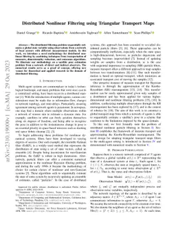 Distributed Nonlinear Filtering using Triangular Transport Maps