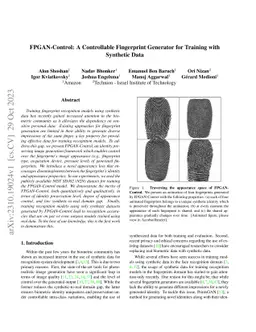 FPGAN-Control: A Controllable Fingerprint Generator for Training with
  Synthetic Data