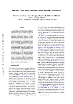 SALMA: Arabic Sense-Annotated Corpus and WSD Benchmarks