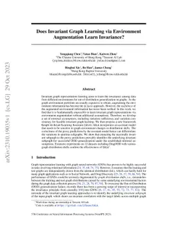 Does Invariant Graph Learning via Environment Augmentation Learn
  Invariance?