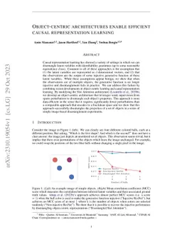 Object-centric architectures enable efficient causal representation
  learning
