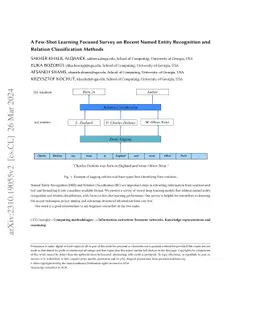 A Few-Shot Learning Focused Survey on Recent Named Entity Recognition
  and Relation Classification Methods
