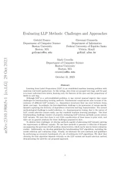 Evaluating LLP Methods: Challenges and Approaches