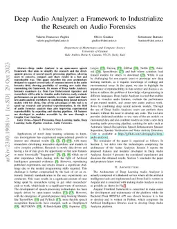 Deep Audio Analyzer: a Framework to Industrialize the Research on Audio
  Forensics