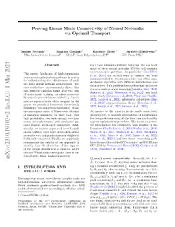 Proving Linear Mode Connectivity of Neural Networks via Optimal
  Transport