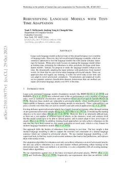 Robustifying Language Models with Test-Time Adaptation