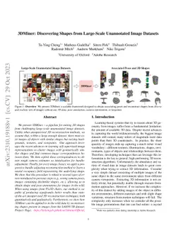 3DMiner: Discovering Shapes from Large-Scale Unannotated Image Datasets