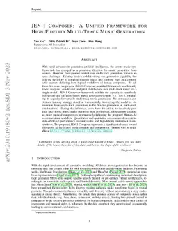 JEN-1 Composer: A Unified Framework for High-Fidelity Multi-Track Music
  Generation