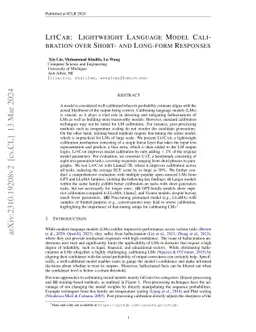LitCab: Lightweight Language Model Calibration over Short- and Long-form
  Responses