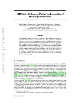 EHRTutor: Enhancing Patient Understanding of Discharge Instructions