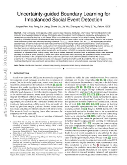 Uncertainty-guided Boundary Learning for Imbalanced Social Event
  Detection