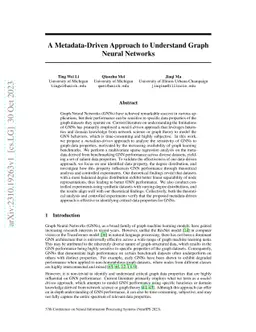 A Metadata-Driven Approach to Understand Graph Neural Networks
