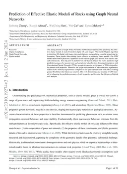 Prediction of Effective Elastic Moduli of Rocks using Graph Neural
  Networks