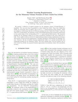 Machine Learning Regularization for the Minimum Volume Formula of Toric
  Calabi-Yau 3-folds