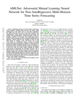 AMLNet: Adversarial Mutual Learning Neural Network for
  Non-AutoRegressive Multi-Horizon Time Series Forecasting