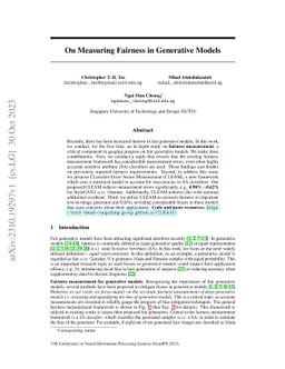 On Measuring Fairness in Generative Models