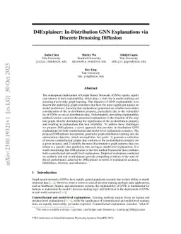 D4Explainer: In-Distribution GNN Explanations via Discrete Denoising
  Diffusion