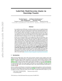 Label-Only Model Inversion Attacks via Knowledge Transfer