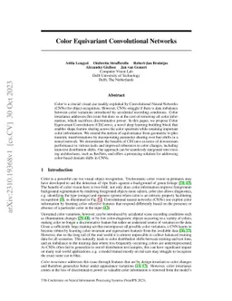 Color Equivariant Convolutional Networks
