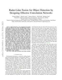 Radar-Lidar Fusion for Object Detection by Designing Effective
  Convolution Networks