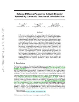 Refining Diffusion Planner for Reliable Behavior Synthesis by Automatic
  Detection of Infeasible Plans