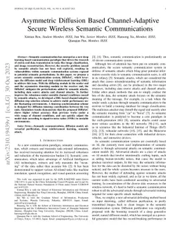 Asymmetric Diffusion Based Channel-Adaptive Secure Wireless Semantic
  Communications