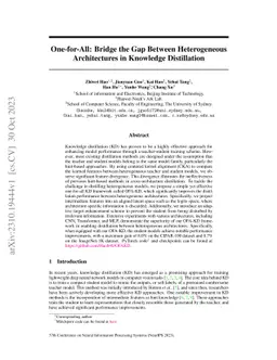 One-for-All: Bridge the Gap Between Heterogeneous Architectures in
  Knowledge Distillation