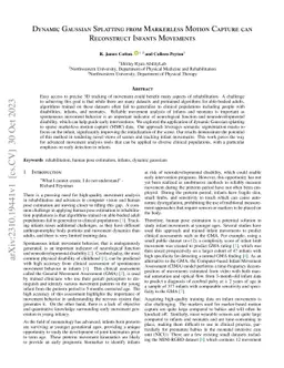 Dynamic Gaussian Splatting from Markerless Motion Capture can
  Reconstruct Infants Movements