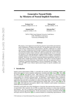 Generative Neural Fields by Mixtures of Neural Implicit Functions