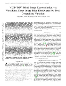 VDIP-TGV: Blind Image Deconvolution via Variational Deep Image Prior
  Empowered by Total Generalized Variation