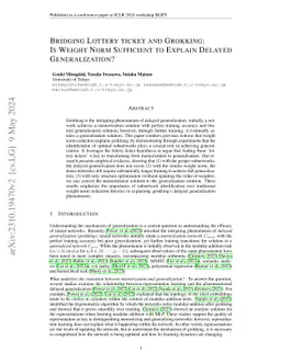Bridging Lottery Ticket and Grokking: Understanding Grokking from Inner Structure of Networks