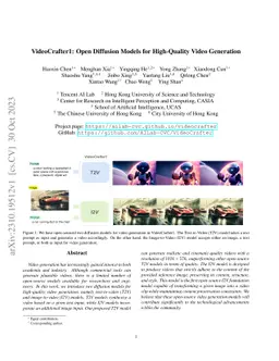 VideoCrafter1: Open Diffusion Models for High-Quality Video Generation