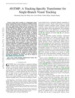 AViTMP: A Tracking-Specific Transformer for Single-Branch Visual
  Tracking