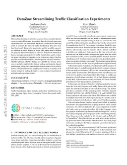 DataZoo: Streamlining Traffic Classification Experiments