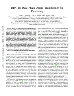 DPATD: Dual-Phase Audio Transformer for Denoising