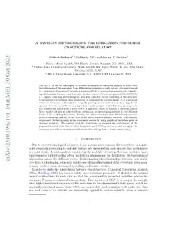 A Bayesian Methodology for Estimation for Sparse Canonical Correlation