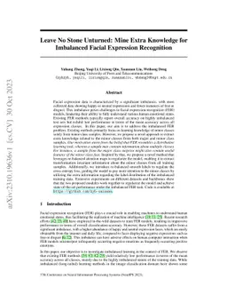 Leave No Stone Unturned: Mine Extra Knowledge for Imbalanced Facial
  Expression Recognition