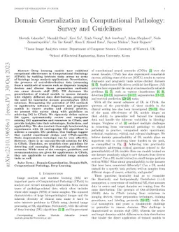 Domain Generalization in Computational Pathology: Survey and Guidelines