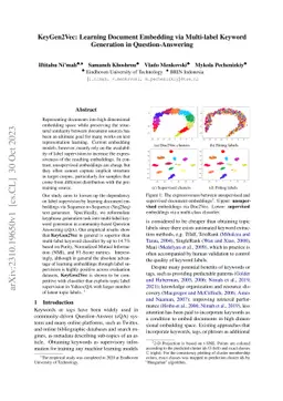 KeyGen2Vec: Learning Document Embedding via Multi-label Keyword
  Generation in Question-Answering