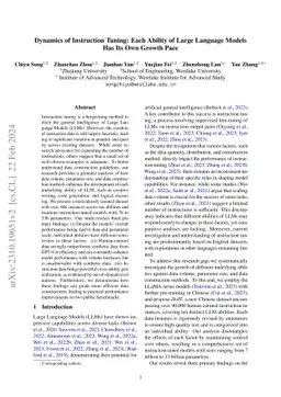 Dynamics of Instruction Fine-Tuning for Chinese Large Language Models