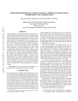 A Principled Hierarchical Deep Learning Approach to Joint Image
  Compression and Classification