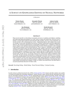 A Survey on Knowledge Editing of Neural Networks