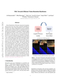 ViR: Towards Efficient Vision Retention Backbones